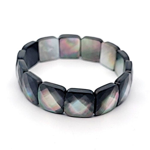 Perlmutt-Armband Tahiti Square facettiert, 14 mm  - 1