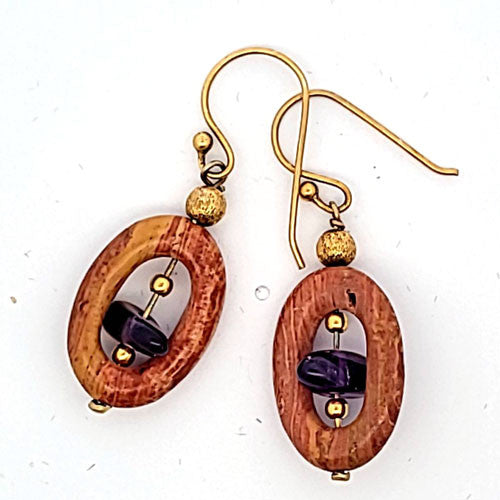 Ohrringe Jaspis mit Amethyst  - 1