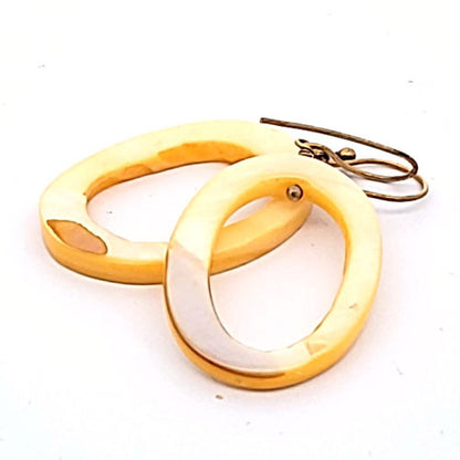 Ohrringe Perlmutt gelb  - 1