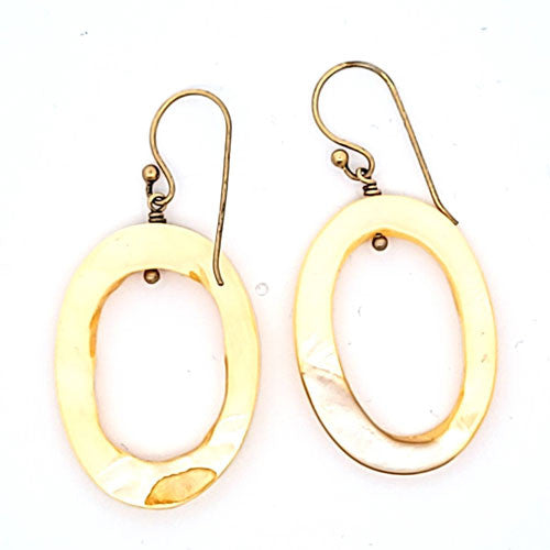 Ohrringe Perlmutt gelb  - 2