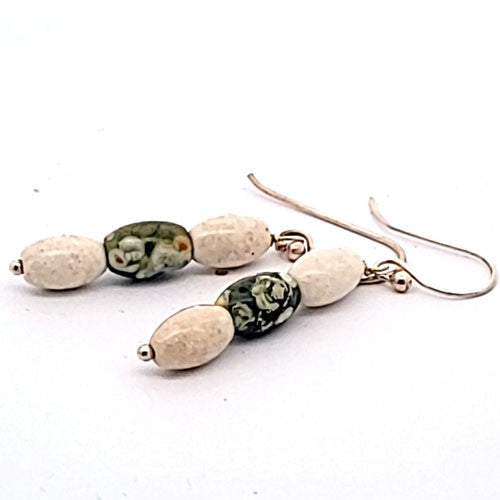 Ohrringe Jaspis mit Rhyolith  - 2