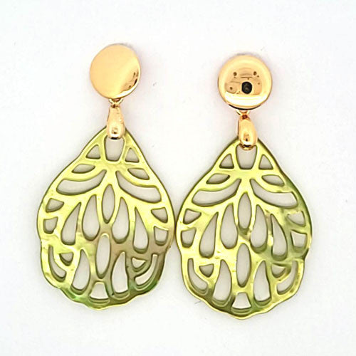 Ohrpendler Perlmutt Blatt klein, hellgrün  - 1