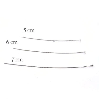 Stifte mit Platte 0,6/7 cm, Silber (10 Stück)  - 3