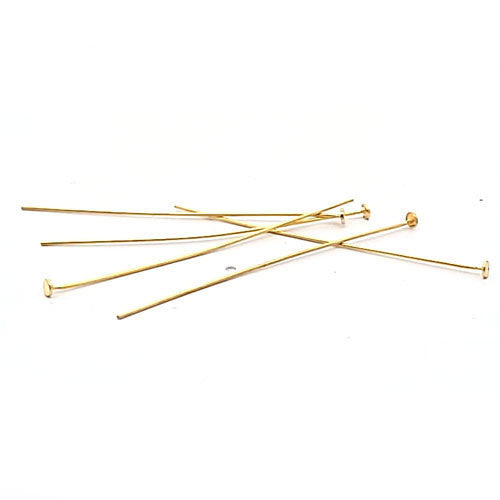 Stifte mit Platte 0,6/5 cm, Silber vergoldet (10 Stück)  - 1