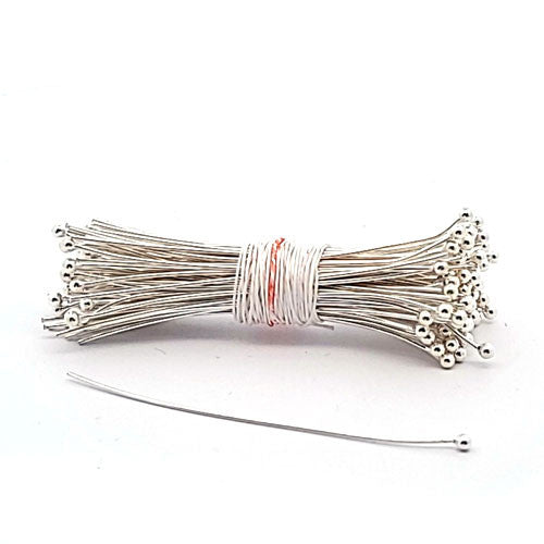 Stifte mit Kugel 0,6/5 cm, Silber (10 Stück)  - 1