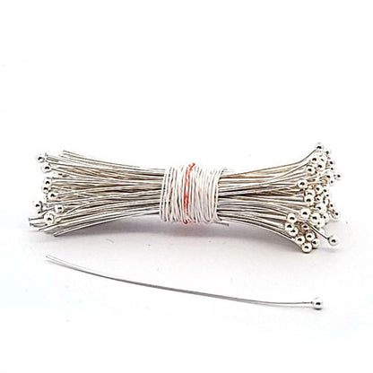 Stifte mit Kugel 0,6/5 cm, Silber (10 Stück)  - 1