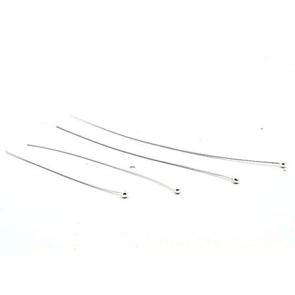 Stifte mit Kugel 0,6/7 cm, Silber (10 Stück)  - 2