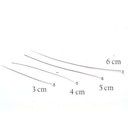 Stifte mit Kugel 0,6/7 cm, Silber (10 Stück)  - 3