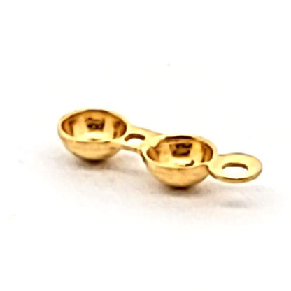 Klappkalotten mit geschl. Öse, silber vergoldet (10 Stück)  - 1