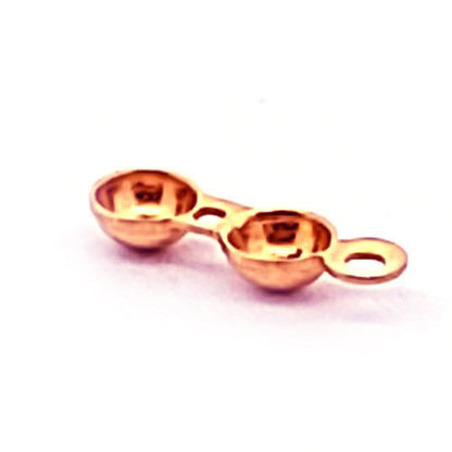 Klappkalotten mit geschl. Öse, silber rosé vergoldet (10 Stück)  - 1