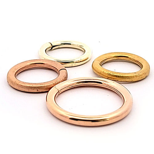 Ketten-Verbinder (Kettenraffer) Rund M, silber vergoldet matt  - 3