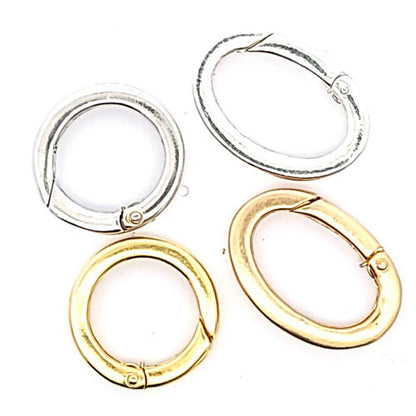 Kettenraffer mit Klappe oval, silber  - 4