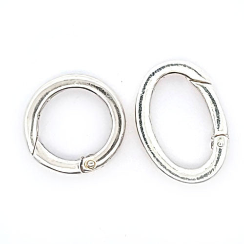 Kettenraffer mit Klappe oval, silber  - 3