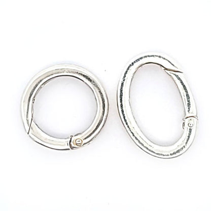 Kettenraffer mit Klappe oval, silber  - 3