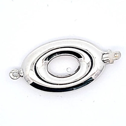 Donut-Schließe oval, silber rhodiniert  - 2