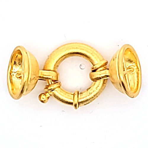 Springring-Schließe SPR 18/15, silber vergoldet matt  - 2