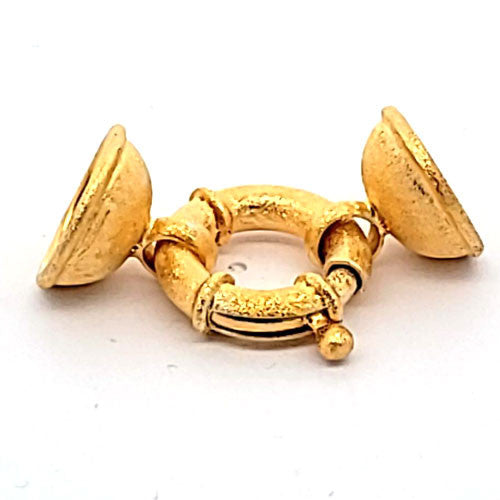 Springring-Schließe SPR 18/15, silber vergoldet diamantiert  - 1