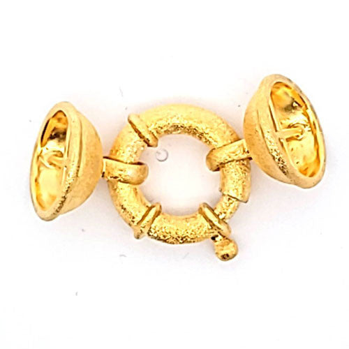 Springring-Schließe SPR 18/15, silber vergoldet diamantiert  - 2