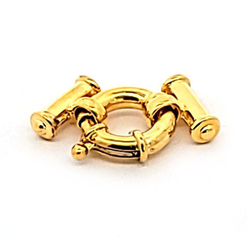 Springring-Schließe mit Steg mehrreihig, silber vergoldet  - 1