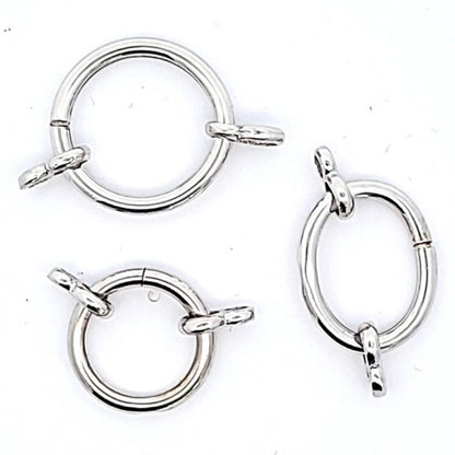 Springring-Schließe 17 mm, silber rhodiniert  - 3