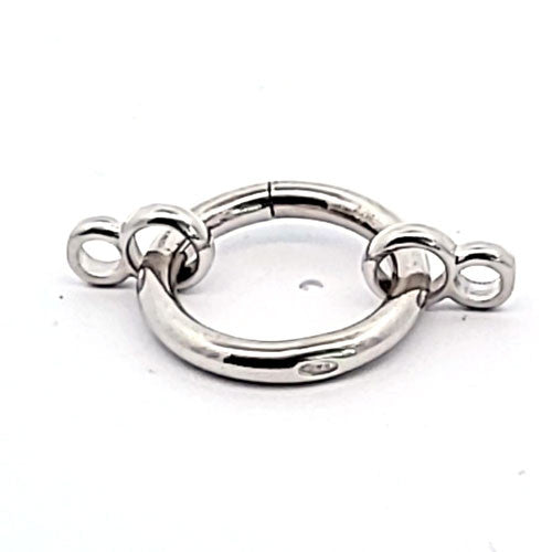 Springring-Schließe 17 mm, silber rhodiniert  - 1