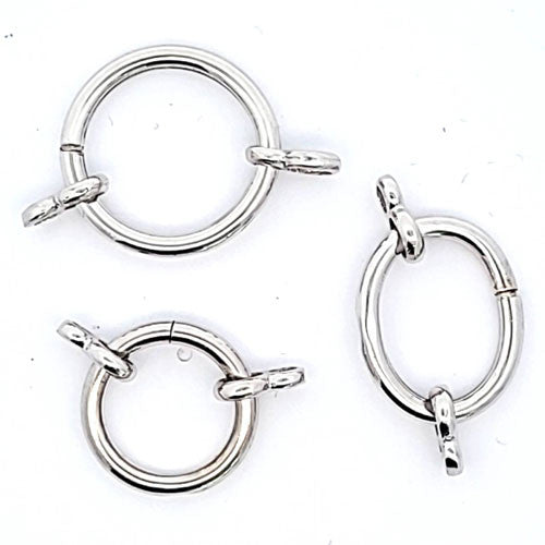 Springring-Schließe oval 23 x 17 mm, silber rhodiniert  - 2