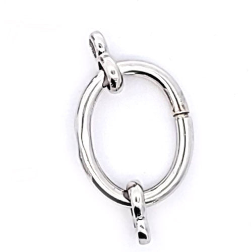 Springring-Schließe oval 23 x 17 mm, silber rhodiniert  - 1