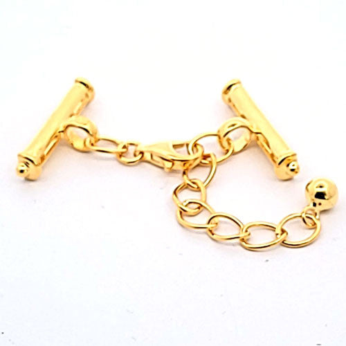 Ketterlschließe mit Steg, silber vergoldet  - 1