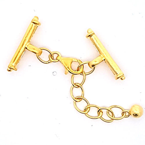 Ketterlschließe mit Steg, silber vergoldet matt  - 1