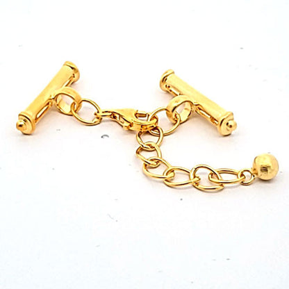 Ketterlschließe mit Steg, silber vergoldet matt  - 2