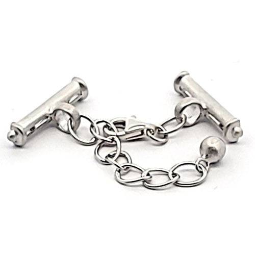 Ketterlschließe mit Steg, silber rhodiniert matt  - 1