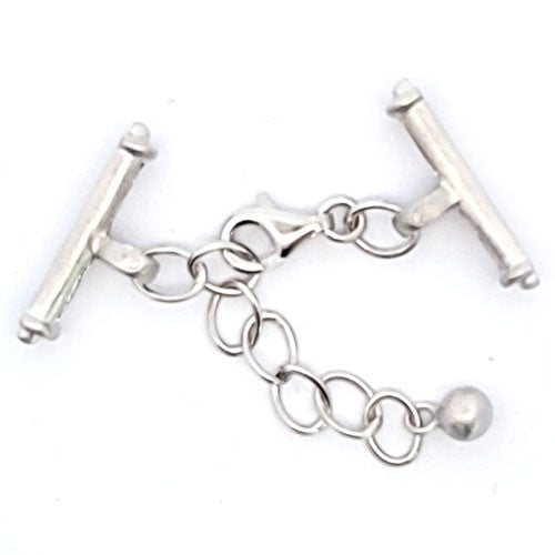 Ketterlschließe mit Steg, silber rhodiniert matt  - 2