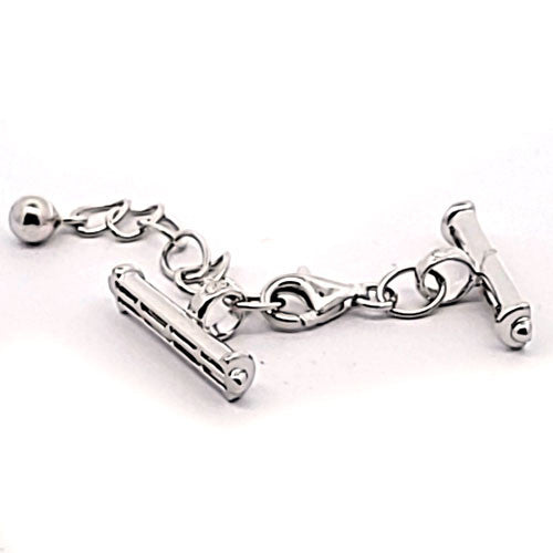 Ketterlschließe mit Steg, silber rhodiniert  - 1