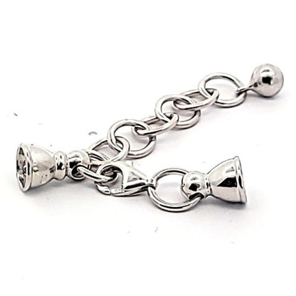 Ketterlschließe mit Kalotten, silber rhodiniert  - 2