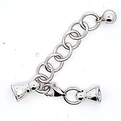 Ketterlschließe mit Kalotten, silber rhodiniert  - 3