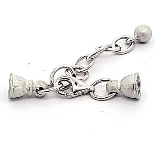 Ketterlschließe mit Kalotten, silber rhodiniert matt  - 1