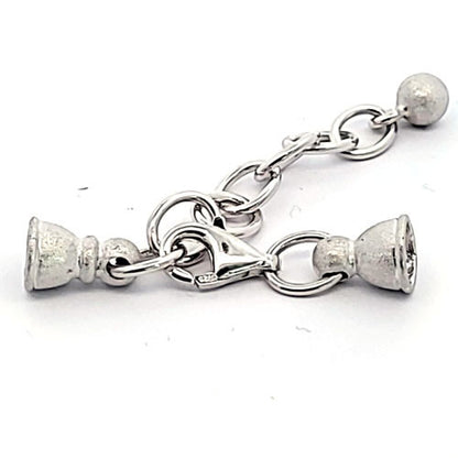 Ketterlschließe mit Kalotten, silber rhodiniert matt  - 1