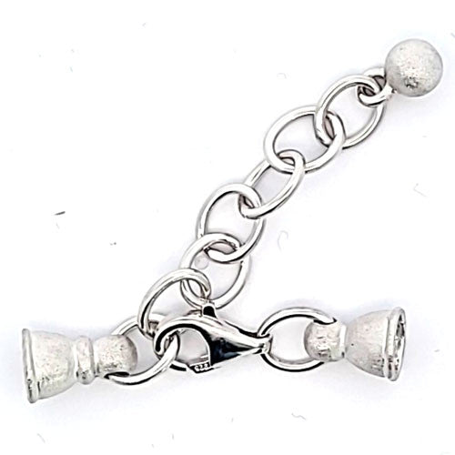 Ketterlschließe mit Kalotten, silber rhodiniert matt  - 2