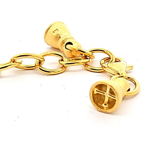 Ketterlschließe mit Kalotten, silber vergoldet matt  - 1