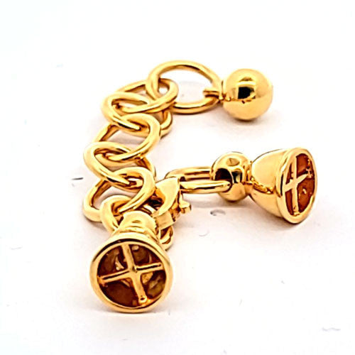 Ketterlschließe mit Kalotten, silber vergoldet  - 1