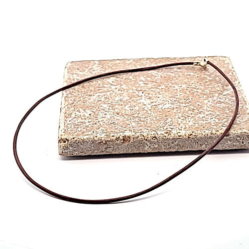 Lederband mit Silberverschluß, dunkelbraun  - 2