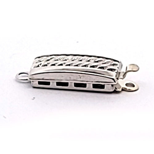 Schmuckschließe Kasten Weave 1-reihig, silber rhodiniert  - 1