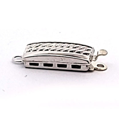 Schmuckschließe Kasten Weave 1-reihig, silber rhodiniert  - 1