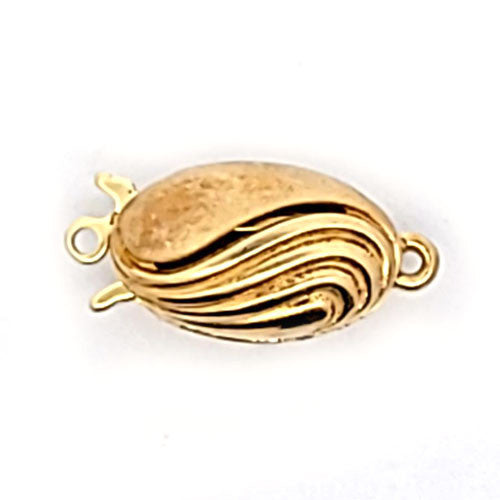 Schmuckschließe Wave oval, silber vergoldet  - 2