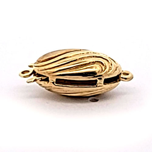 Schmuckschließe Wave oval, silber vergoldet  - 1