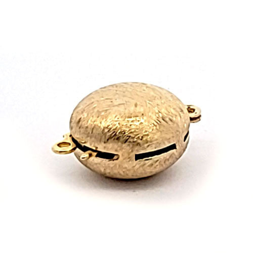 Schmuckschließe Plain rund, silber vergoldet satiniert  - 1