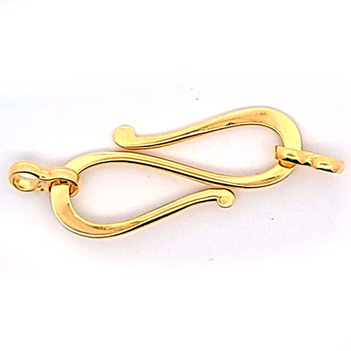 S-Schließe XL mit Doppelösen, Silber vergoldet  - 1