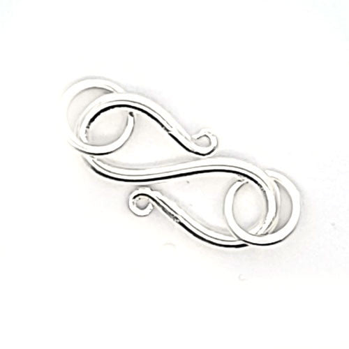 S-Schließe 20 mm mit Ösen, Silber  - 1