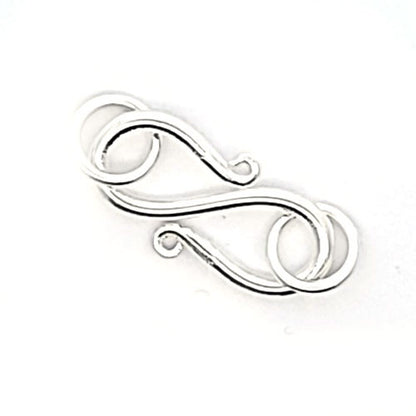 S-Schließe 20 mm mit Ösen, Silber  - 1