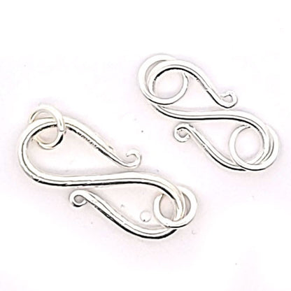 S-Schließe 20 mm mit Ösen, Silber  - 3